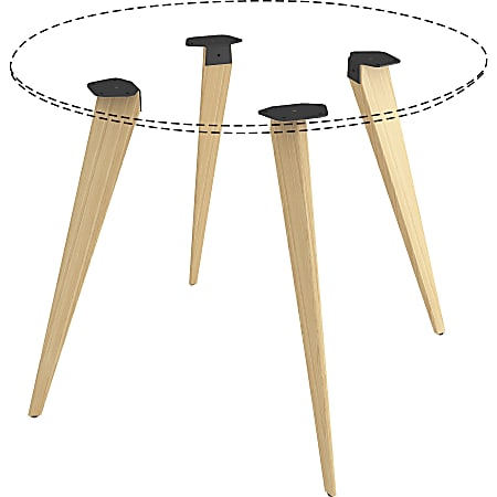 Lorell Round Conference Table Wood Base - Natural Four Leg Base - Contemporary Style - 4 Legs - 28.50" Height - Assembly Required - 1 Each