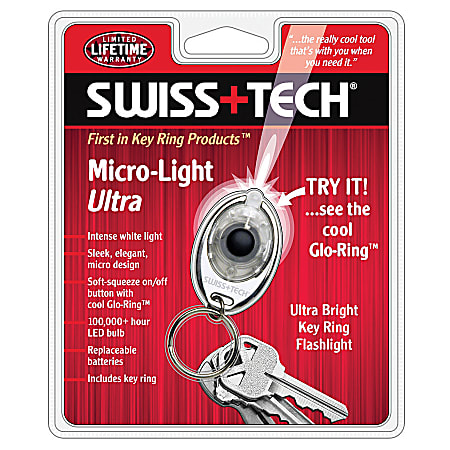 Swiss+Tech Products® Micro-Light Ultra-Bright White LED Flashlight