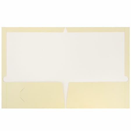 JAM Paper® Glossy 2-Pocket Presentation Folders, Ivory, Pack Of 6