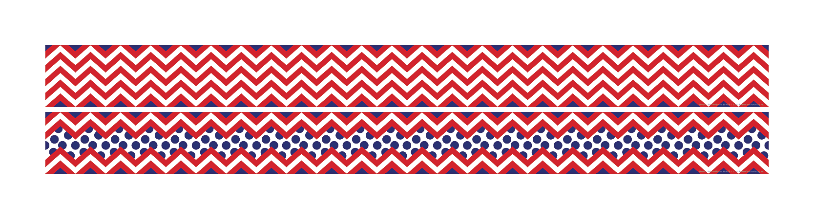 Barker Creek Double-Sided Straight-Edge Border Strips, 3" x 35", Chevron Red, Pack Of 12
