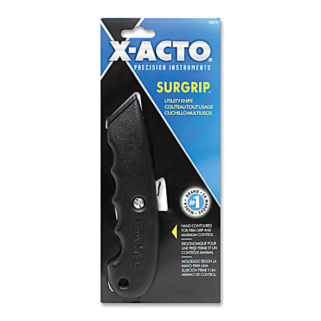 X-Acto SurGrip Hand-Shaped Retractable Utility Knife, Black