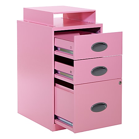 Office Star 18 D Vertical 3 Drawer Locking File Cabinet With Top