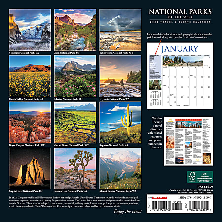 Willow Creek Press Calendar Parks West 2022 - Office Depot
