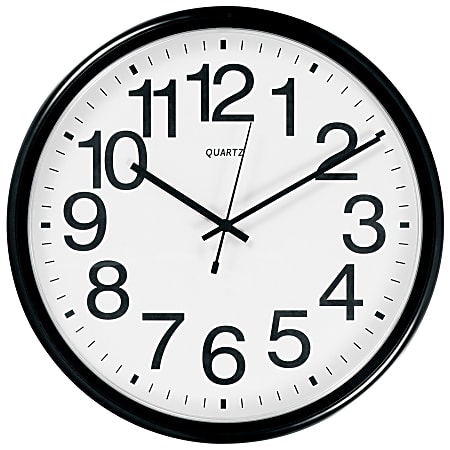 TEMPUS Commercial Wall Clock, Black