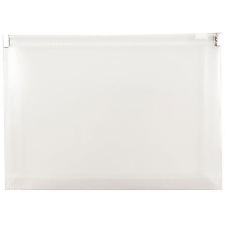 JAM Paper® Plastic Envelopes, 5 1/4" x 8", Clear, Pack Of 12