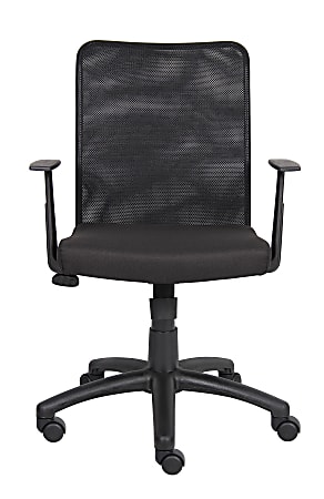 Boss Budget Mesh Task Chair With T Arms Black Office Depot