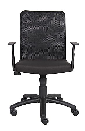 Boss Budget Mesh Task Chair With T-Arms, Black
