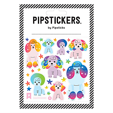 Pipsticks Decorative Stickers, 4" x 4", Pampered Poodles
