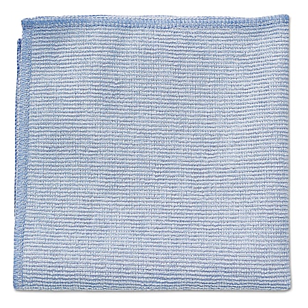 Rubbermaid® Commercial Microfiber Cleaning Cloths, 12” x 12”, Blue, Box Of 24 Cloths