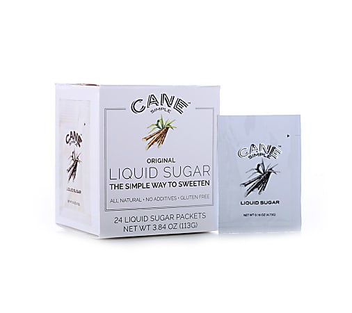 Cane Simple™ Liquid Sugar, Original, 0.16 Oz, Box Of 24 Packets, Case Of 12 Boxes