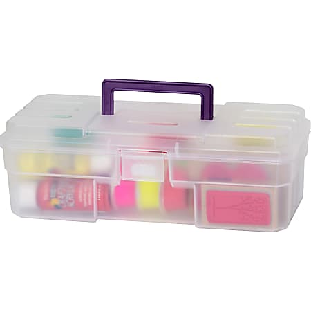 Akro Mils All-Purpose Storage Box, 12" x 6" x 4", Translucent Purple