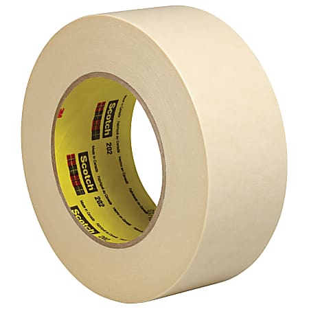3M™ 202 Masking Tape, 3" Core, 2" x 180', Natural, Pack Of 6