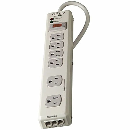 Belkin® SurgeMaster™ Home Grade Surge Protector, 6 Outlets, 6-Foot Cord, 1045 Joules