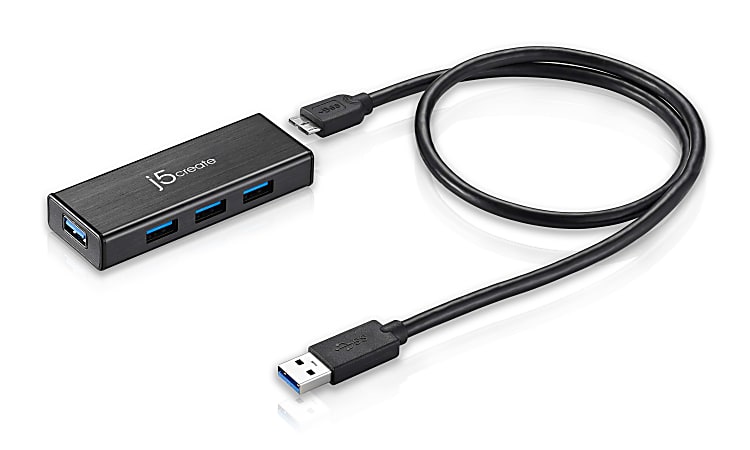 j5create 4 Port USB 3.0 Hub JUH340 - Office Depot