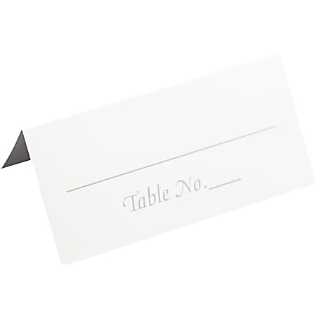 JAM Paper® Table Number Place Cards, 3 3/8" x 1 3/8", Silver/White, Pack Of 50
