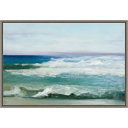 Amanti Art Azure Ocean by Julia Purinton Framed Canvas Wall Art Print, 16”H x 23”W, Greywash