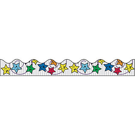 Bordette Decorative Border - Stars Design - 2.25" x 25' - 1 Roll/Pkg