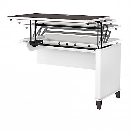 Bush® Furniture Somerset 42"W 3-Position Sit-to-Stand Return, Storm Gray/White, Standard Delivery