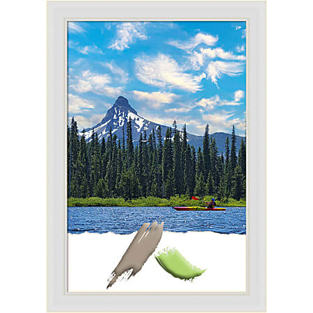 Amanti Art Flair Soft White Picture Frame, 24" x 34", Matted For 20" x 30"