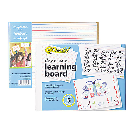 Pacon GoWrite! Dry-Erase Learning Whiteboards, 8 1/4" x 11", White, Pack Of 5