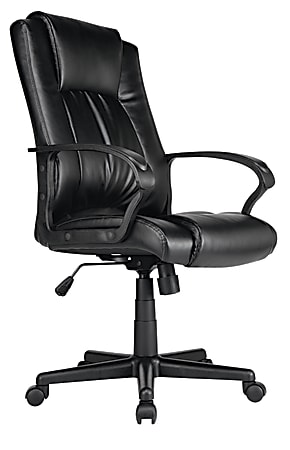 Brenton Studio® Bonded Leather Executive High-Back Chair, Black
