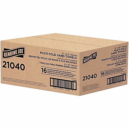 Genuine Joe Multi Fold 1 Ply Paper Towels Natural Pack Of 4000
