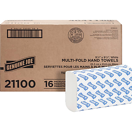 Genuine Joe Multi-Fold 1-Ply Paper Towels, Pack Of