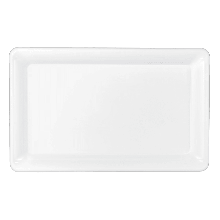 Amscan Plastic Rectangular Trays, 11" x 18", White, Pack Of 4 Trays