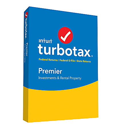 TurboTax® Premier Investments And Rental Property, Fed + E-File + State 2016, For PC And Apple® Mac®, Traditional Disc