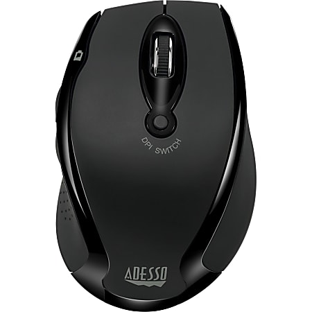 Adesso iMouse M20B - Wireless Ergonomic Optical Mouse - Optical - Wireless - 30 ft - Radio Frequency - IMOUSEM20B