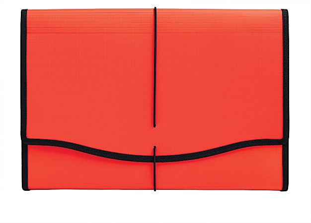 Office Depot® Brand Polypropylene Expanding File, 13 Pocket, Expansion 3-1/2", 8 1/2" x 14", Legal, Red, Pack of 1