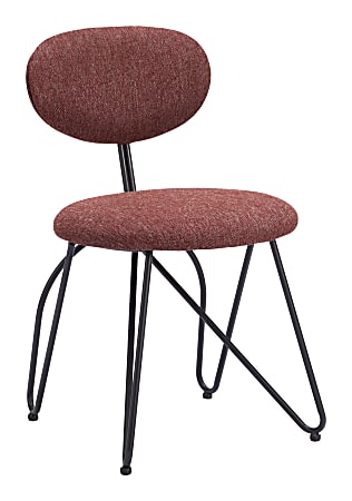 Zuo Novi Dining Chairs, Maroon Brown, Set Of 2 Chairs