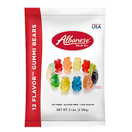 Albanese Confectionery Gourmet Gummy Bears, Assorted Flavors, 5-Lb Bag