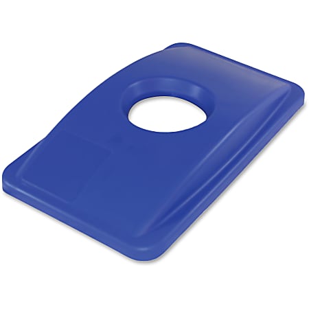 Thin Bin Round Cut Out Blue Lid - Rectangular - 1 Each - Blue Thin Bin Round Cut Out Blue Lid - Rectangular - 1 Each - Blue