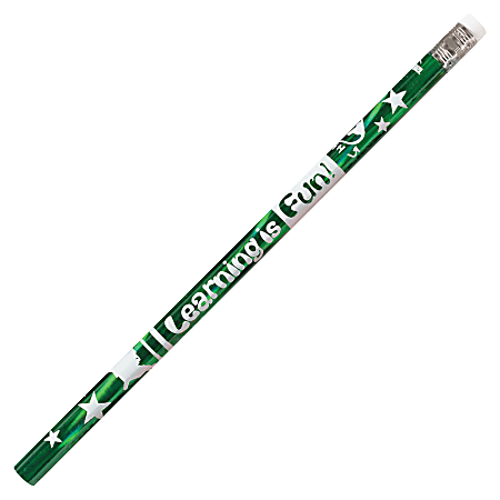 Moon Products Learning Is Fun Themed Pencils - #2 Lead - Assorted Barrel - 1 Dozen