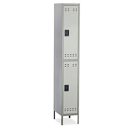 Safco® Double-Tier Two-Tone Locker With Legs, 78"H x 18"W x 12"D, Gray