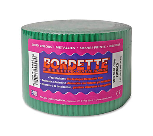Bordette Decorative Border - Emerald - 2.25" x 50' - 1 Roll/Pkg