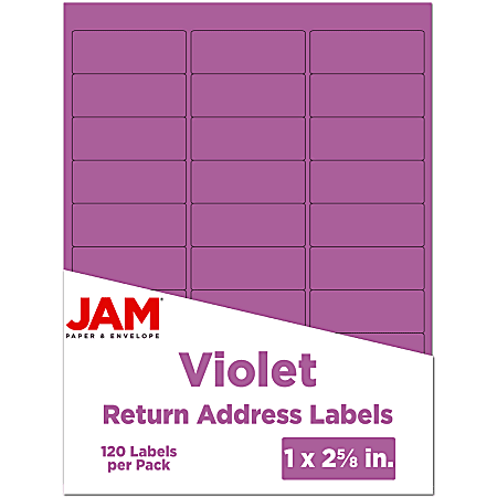 JAM Paper® Mailing Address Labels, 302725788, 2 5/8" x 1", Purple, Pack Of 120
