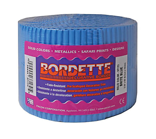 Bordette Decorative Border - Brite Blue - 2.25" x 50' - 1 Roll/Pkg