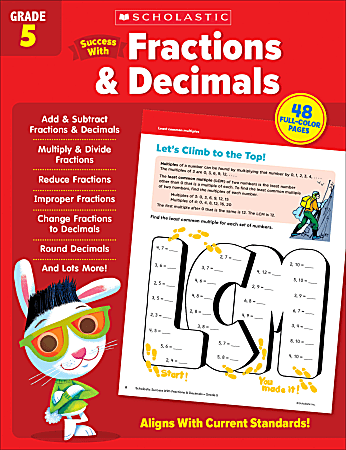 Scholastic Success With Fractions & Decimals Workbook, Grade 5