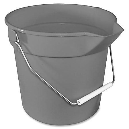 Impact Products 10-quart Deluxe Bucket - 10 quart - Rugged, Handle, Spill Resistant, Embossed, Acid Resistant, Alkali Resistant, Chemical Resistant, Heavy Duty, Rugged - 10.2" x 11.1" - Polypropylene - Gray - 12 / Carton