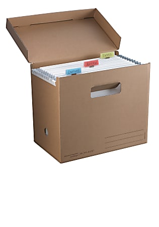 [IN]PLACE Hanging File Desktop Storage Boxes, Kraft, 6-pack