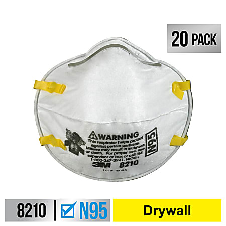 3M Performance N95 Drywall Sanding Respirators White Pack Of 20