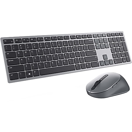 Dell Premier Multi-Device Wireless Keyboard And Mouse KM7321W - USB Wireless Bluetooth/RF Titan Gray - KM7321WGYUS