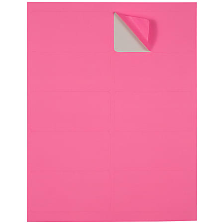 JAM Paper Mailing Address Labels Rectangle 2 x 4 Pink Pack Of 120 ...