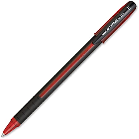 Uni-Ball Jetstream 101 Rollerball Pen - Bold Point Type - 1 mm Point Size - Red Gel-based Ink - Red Barrel - 1 Each