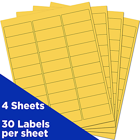 JAM Paper Mailing Address Labels 302725801 2 58 x 1 Yellow Pack Of 120 ...