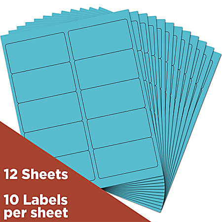 JAM Paper Mailing Address Labels Rectangle 2 x 4 Blue Pack Of 120
