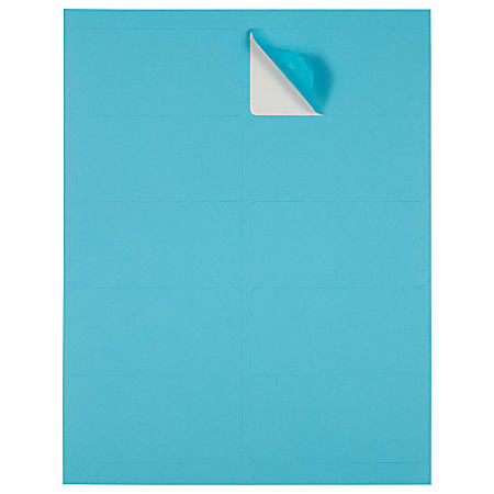 JAM Paper Mailing Address Labels Rectangle 2 x 4 Blue Pack Of 120