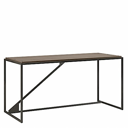Bush Furniture Refinery 62"W Industrial Desk, Restored Gray, Standard Delivery